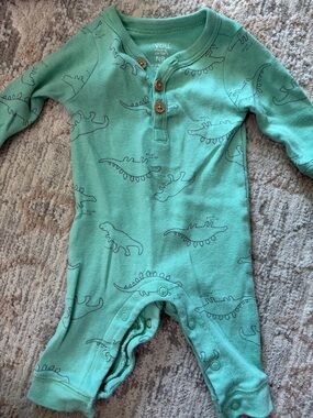 Carter's Mint Green Dinosaur Footie One-Piece